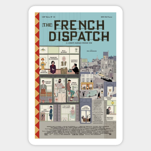 Wes Anderson the French Dispatch Sticker by uchix